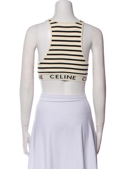 Celine Striped Crew Neck Crop Top