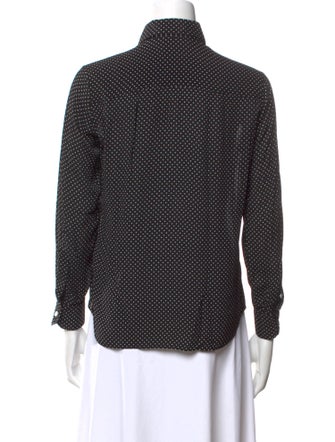 Celine Polka Dot Print Polka Dot Print Button-Up Top