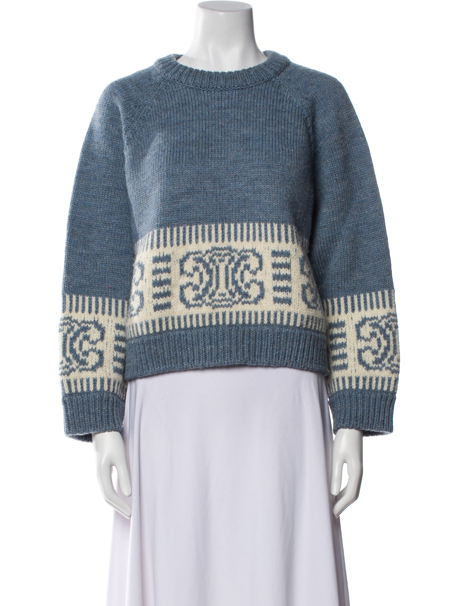 Celine 2022 Triomphe Intarsia Sweater