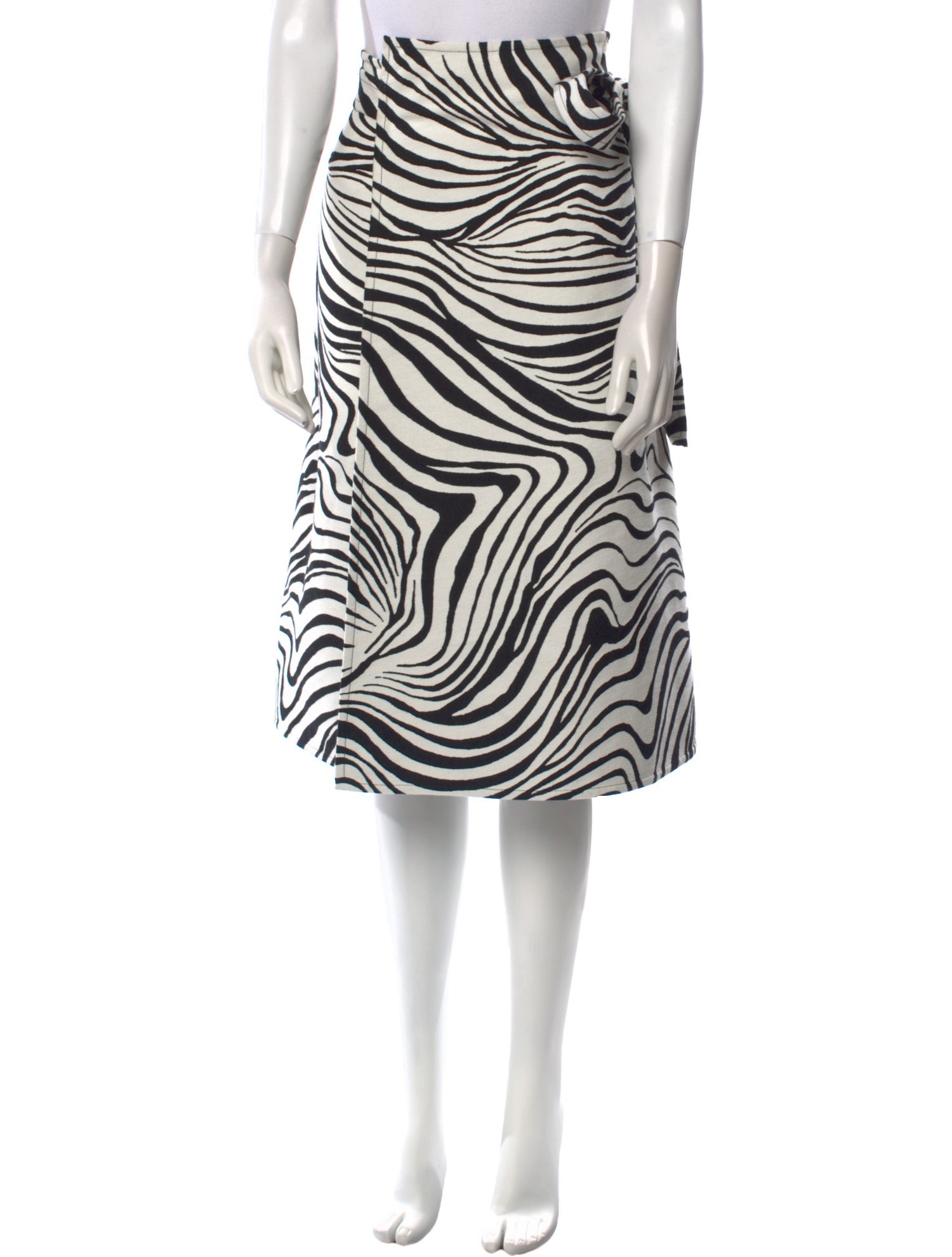 Celine Zebra Print Midi Length Skirt
