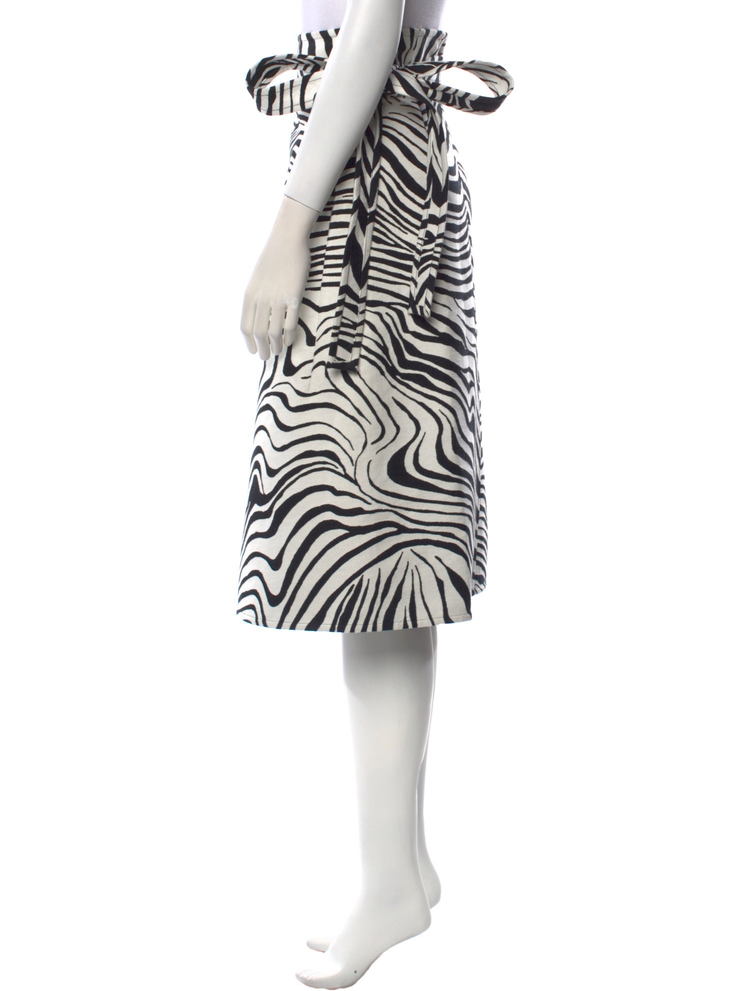 Celine Zebra Print Midi Length Skirt