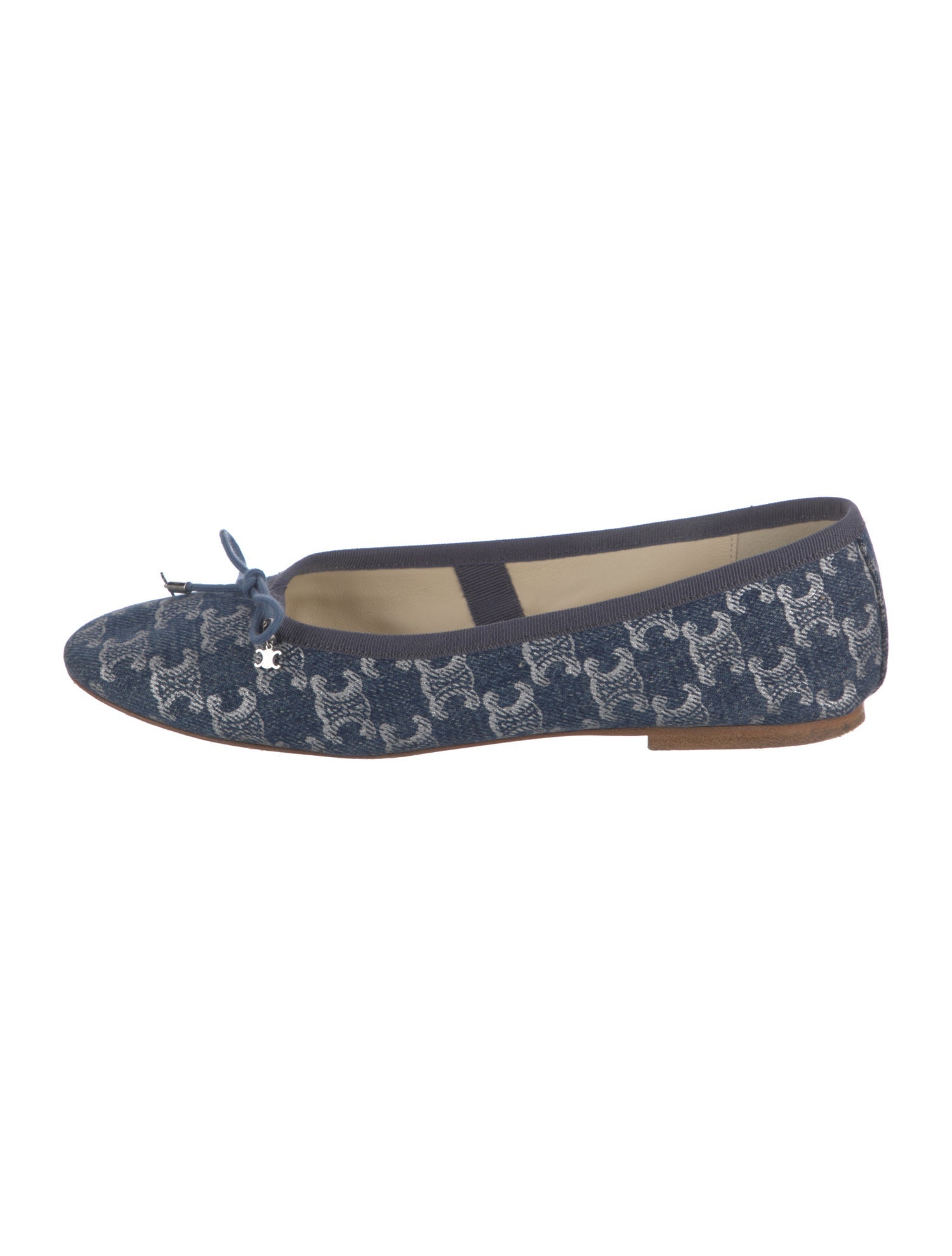 Celine Denim Printed Ballet Flats