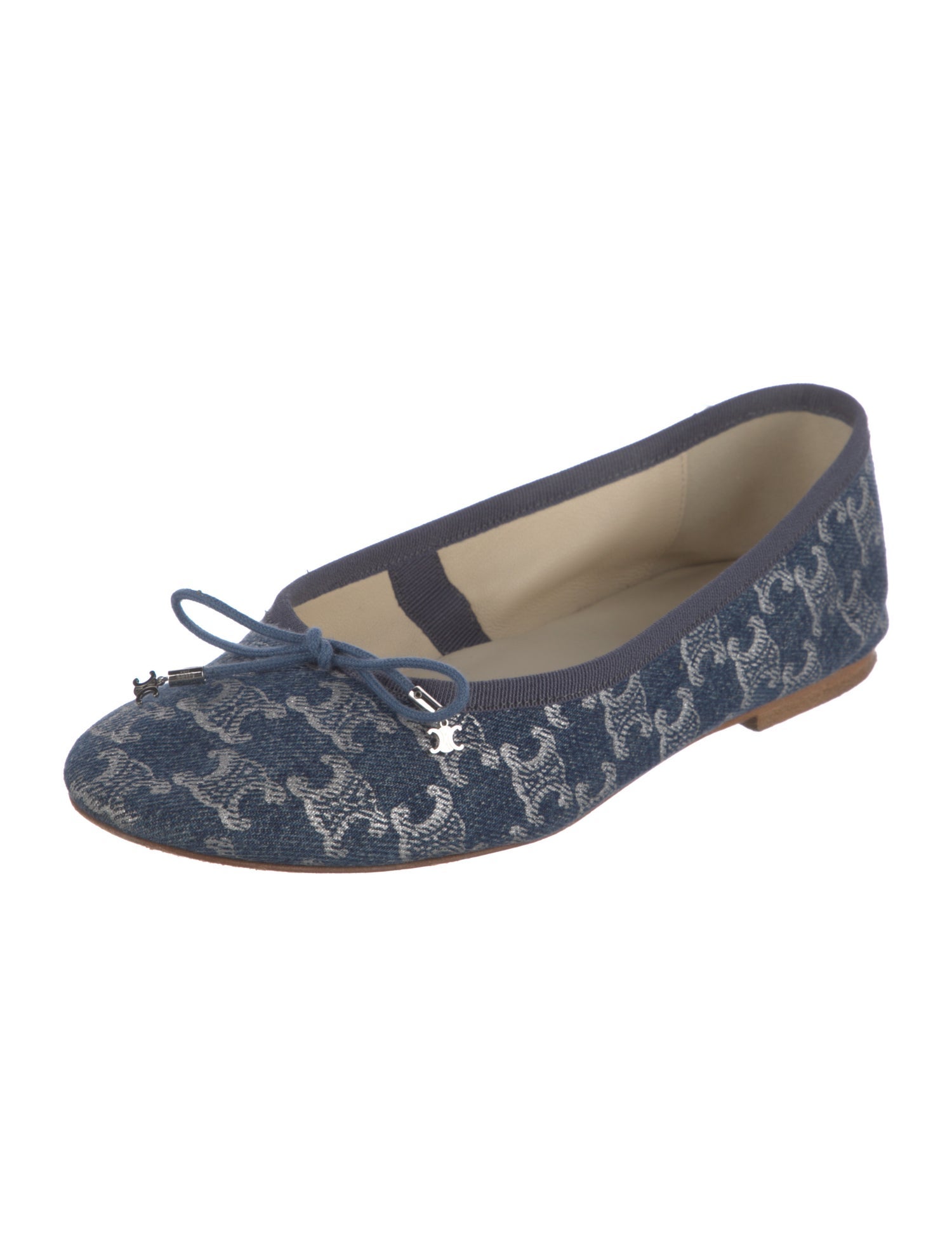 Celine Denim Printed Ballet Flats