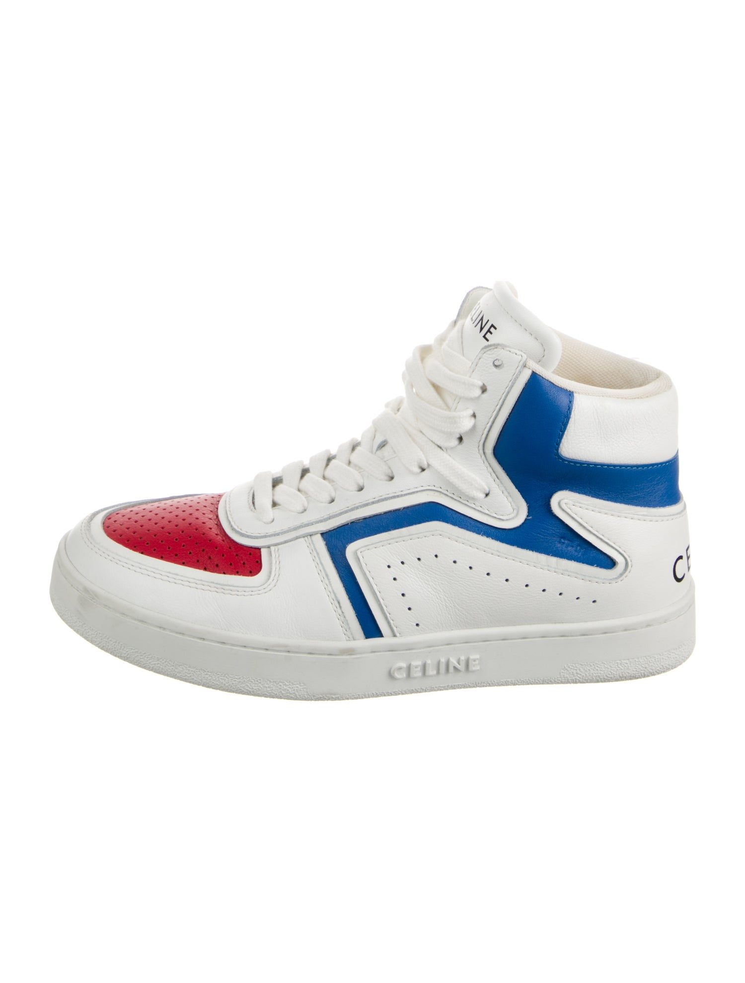 Celine Leather Colorblock Pattern Sneakers