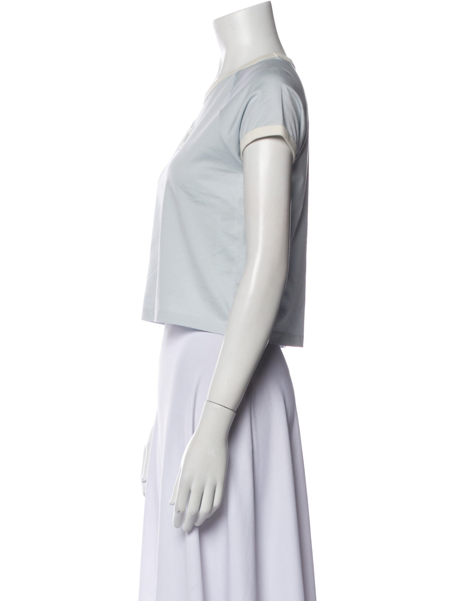 Celine Triomphe Crew Neck Crop Top