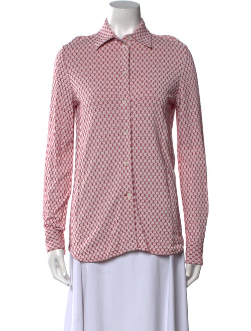Celine Long Sleeve Printed Button-Up Top