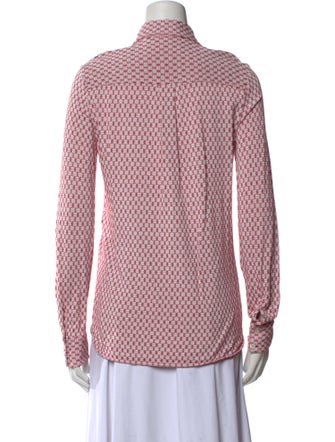 Celine Long Sleeve Printed Button-Up Top