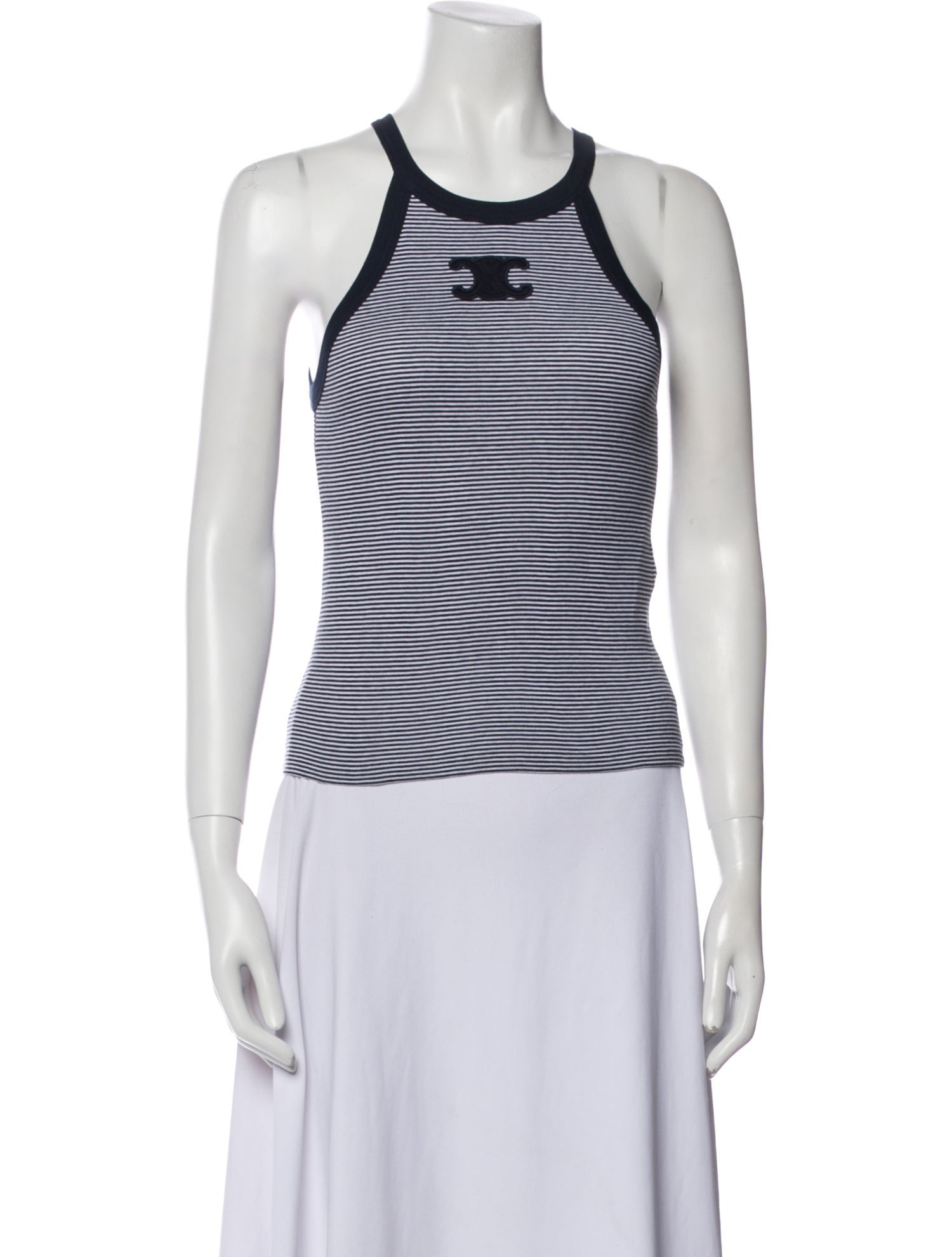 Celine Striped Scoop Neck Top