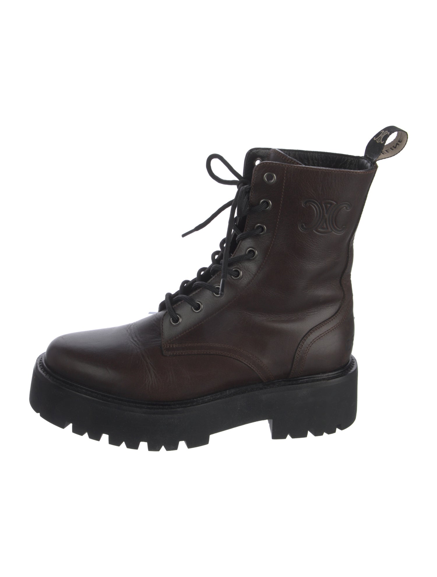 Celine Leather Combat Boots