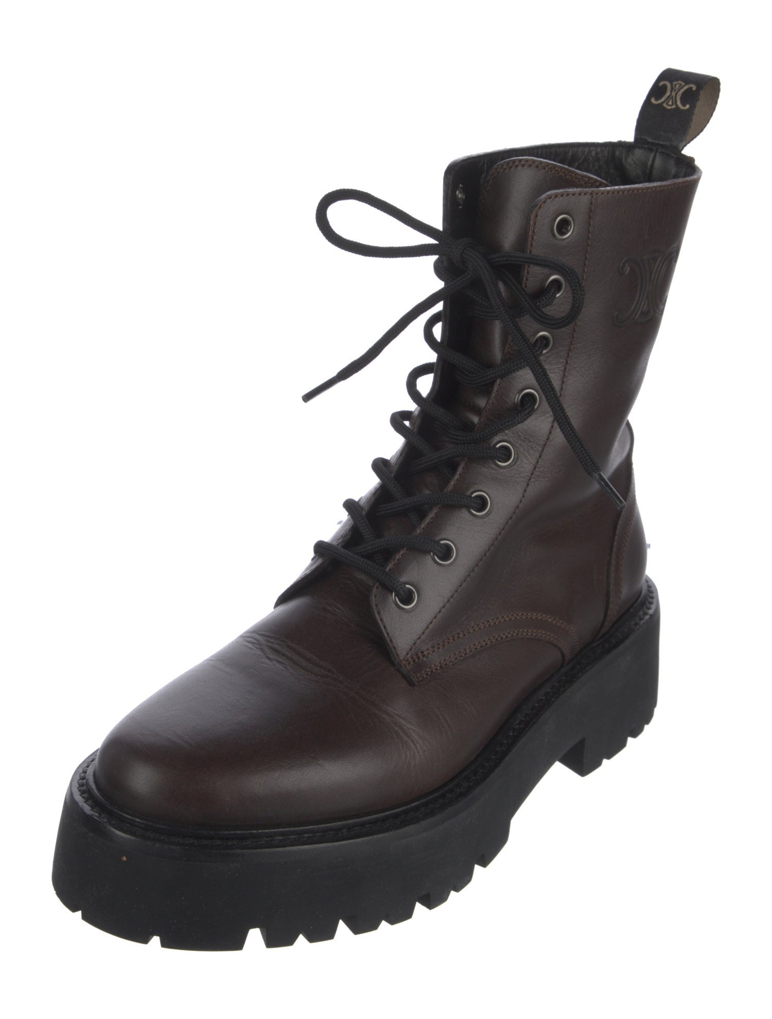 Celine Leather Combat Boots