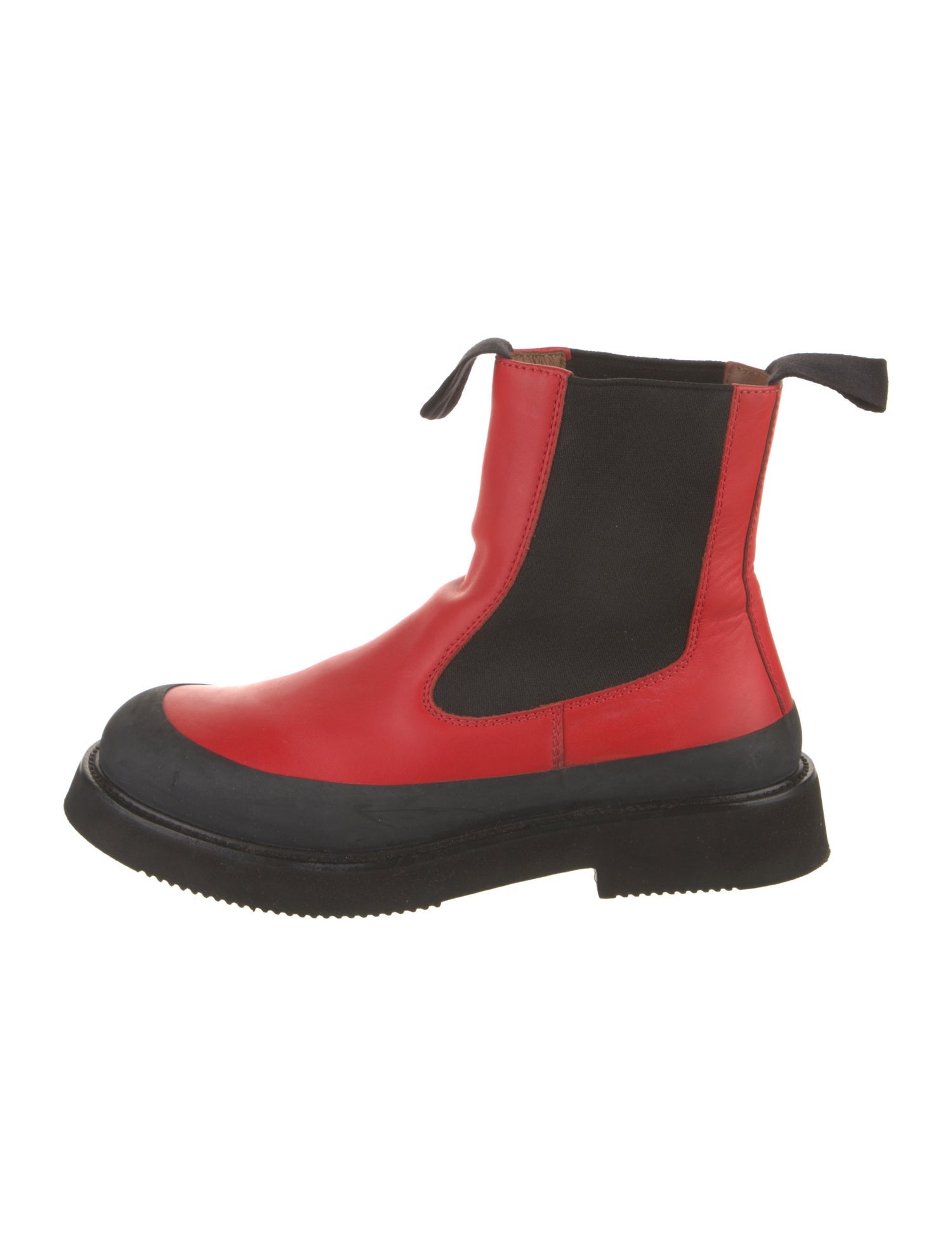 Celine Leather Colorblock Pattern Chelsea Boots