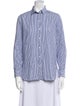 Celine Striped Long Sleeve Button-Up Top