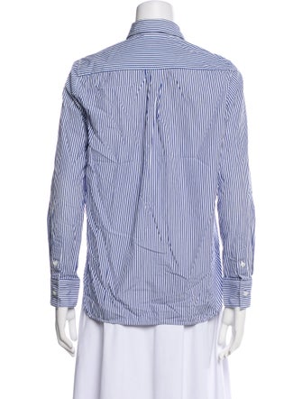 Celine Striped Long Sleeve Button-Up Top