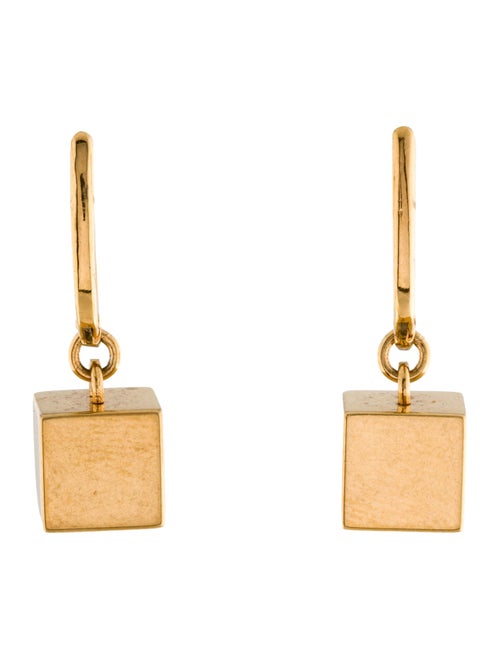 Celine Crystal Triomphe Cube Drop Earrings