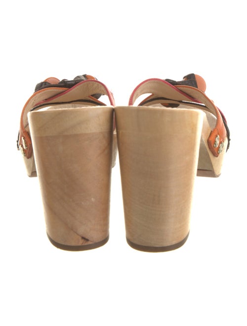 Celine Leather Colorblock Pattern Slides