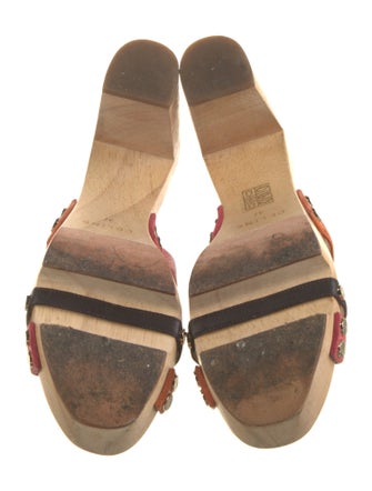 Celine Leather Colorblock Pattern Slides