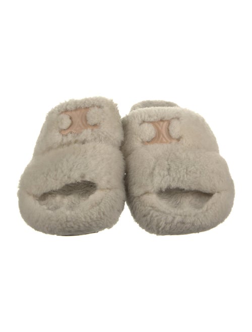 Celine Triomphe Shearling Slides