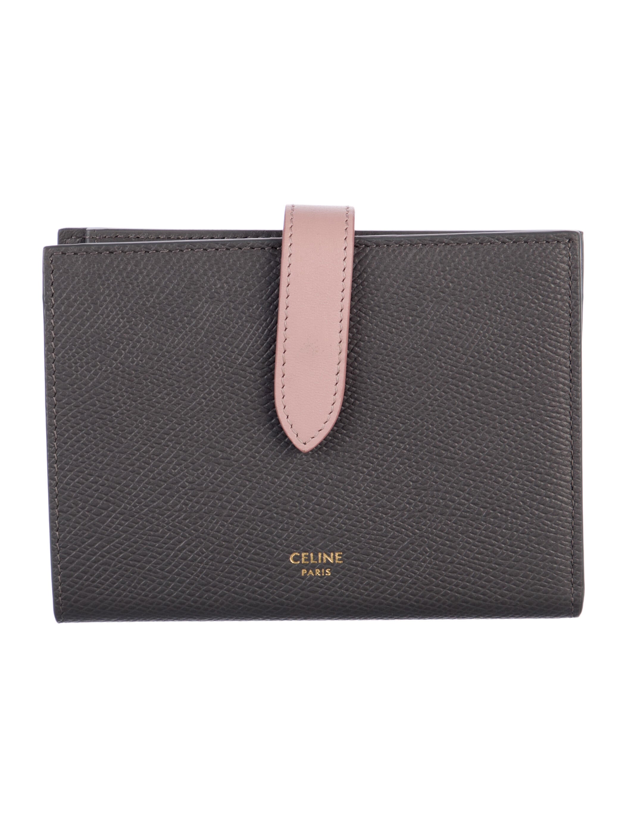 Celine Leather Colorblock Pattern Wallet