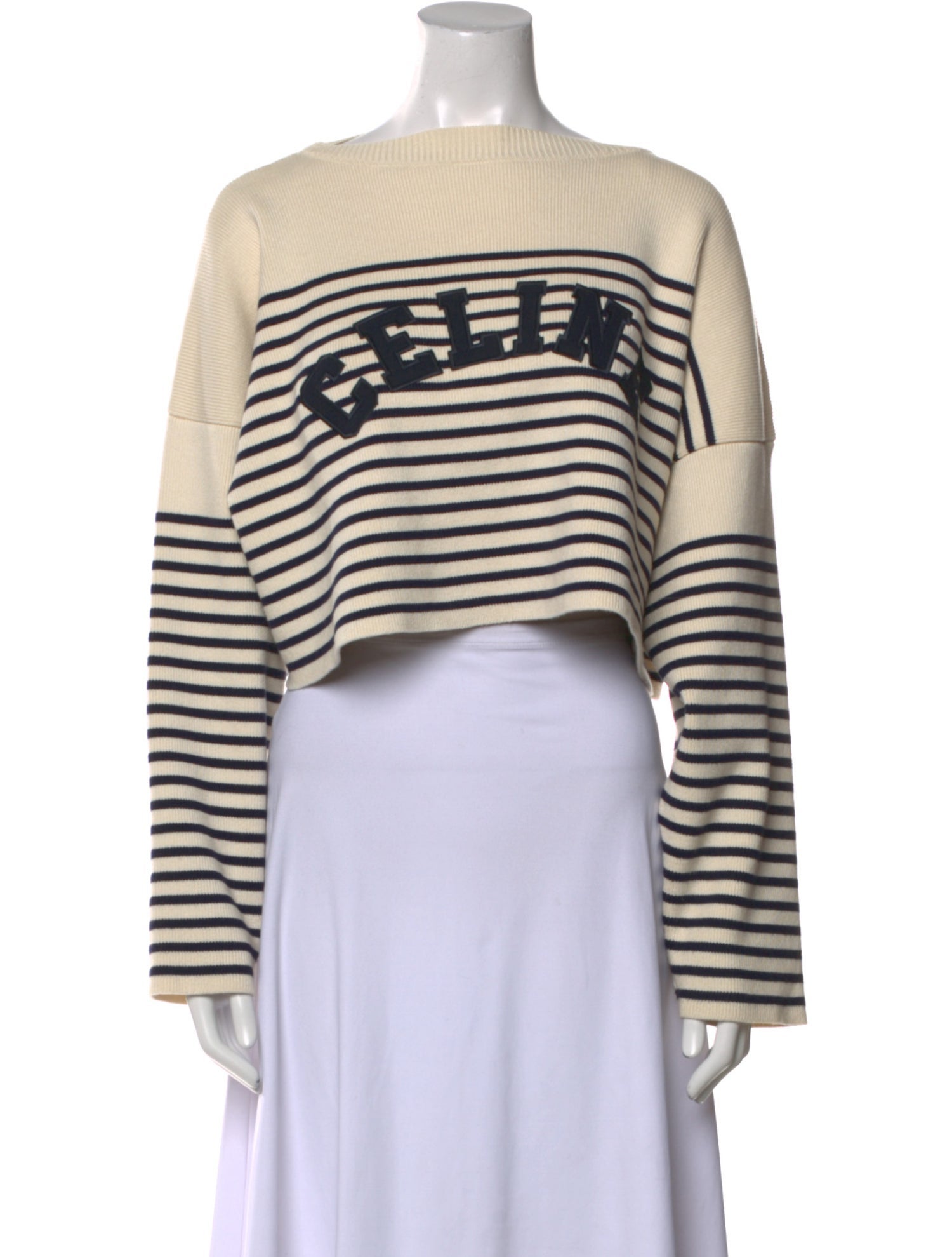 Celine Striped Scoop Neck Sweater