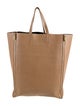 Celine Leather Brown Leather Vertical Zipper Gusset Cabas Tote Vertical