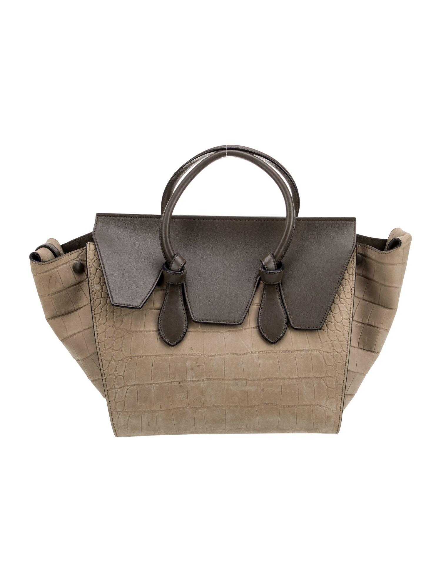 Celine Nubuck Tie Tote Large