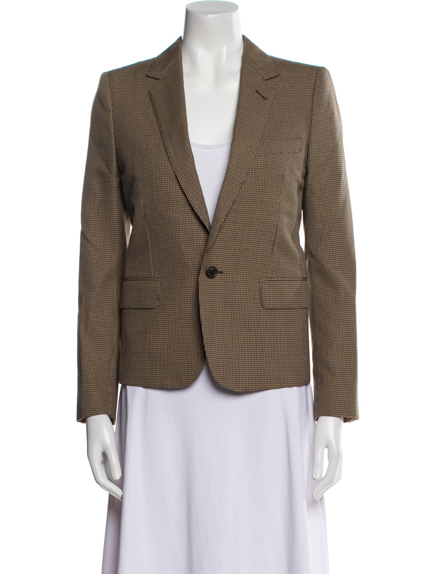 Celine Cashmere Houndstooth Print Blazer