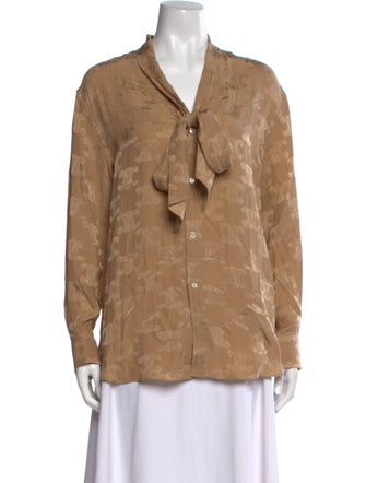 Celine Silk Printed Button-Up Top