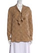 Celine Silk Printed Button-Up Top