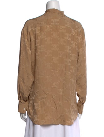 Celine Silk Printed Button-Up Top