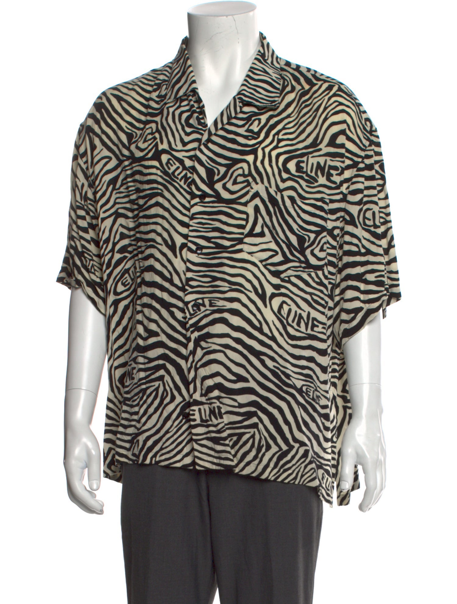 Celine Animal Print Short Sleeve Shirt