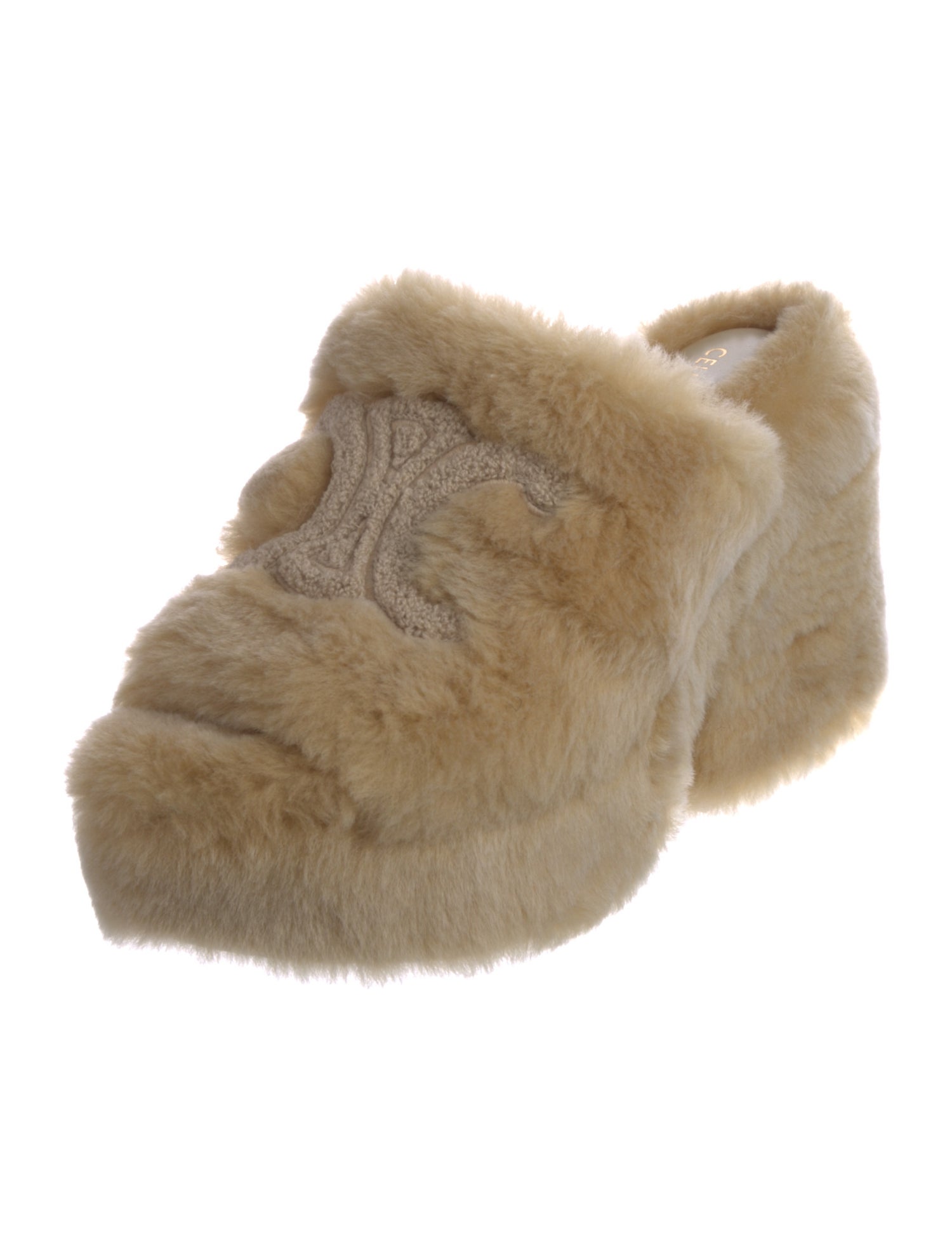 Celine Fur Slingback Sandals