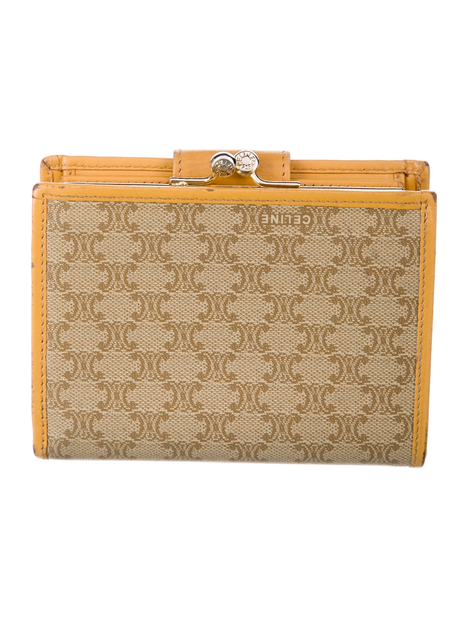 Celine Leather Printed French Purse