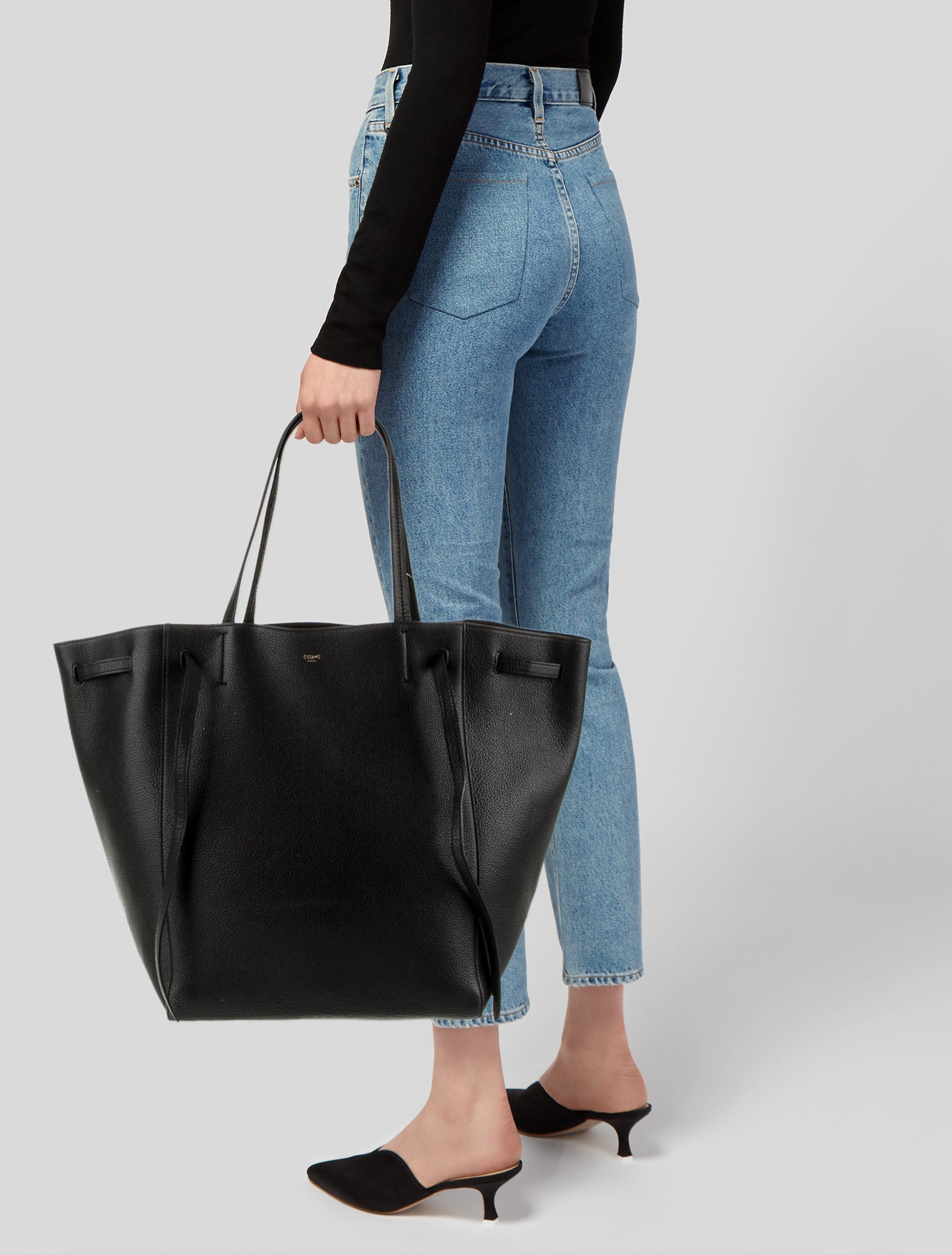 Celine Leather Cabas Phantom w/Belt Medium