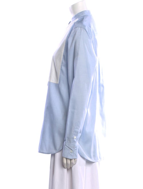 Celine Mock Neck Long Sleeve Button-Up Top