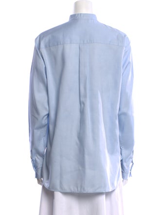 Celine Mock Neck Long Sleeve Button-Up Top