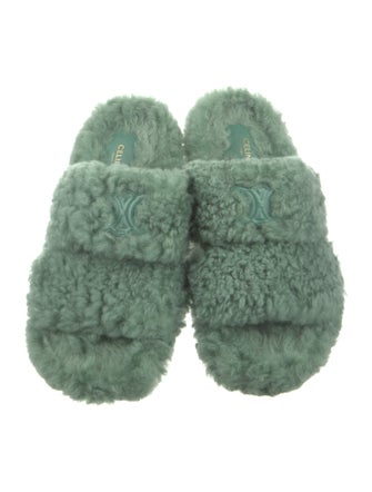 Celine Shearling Slides