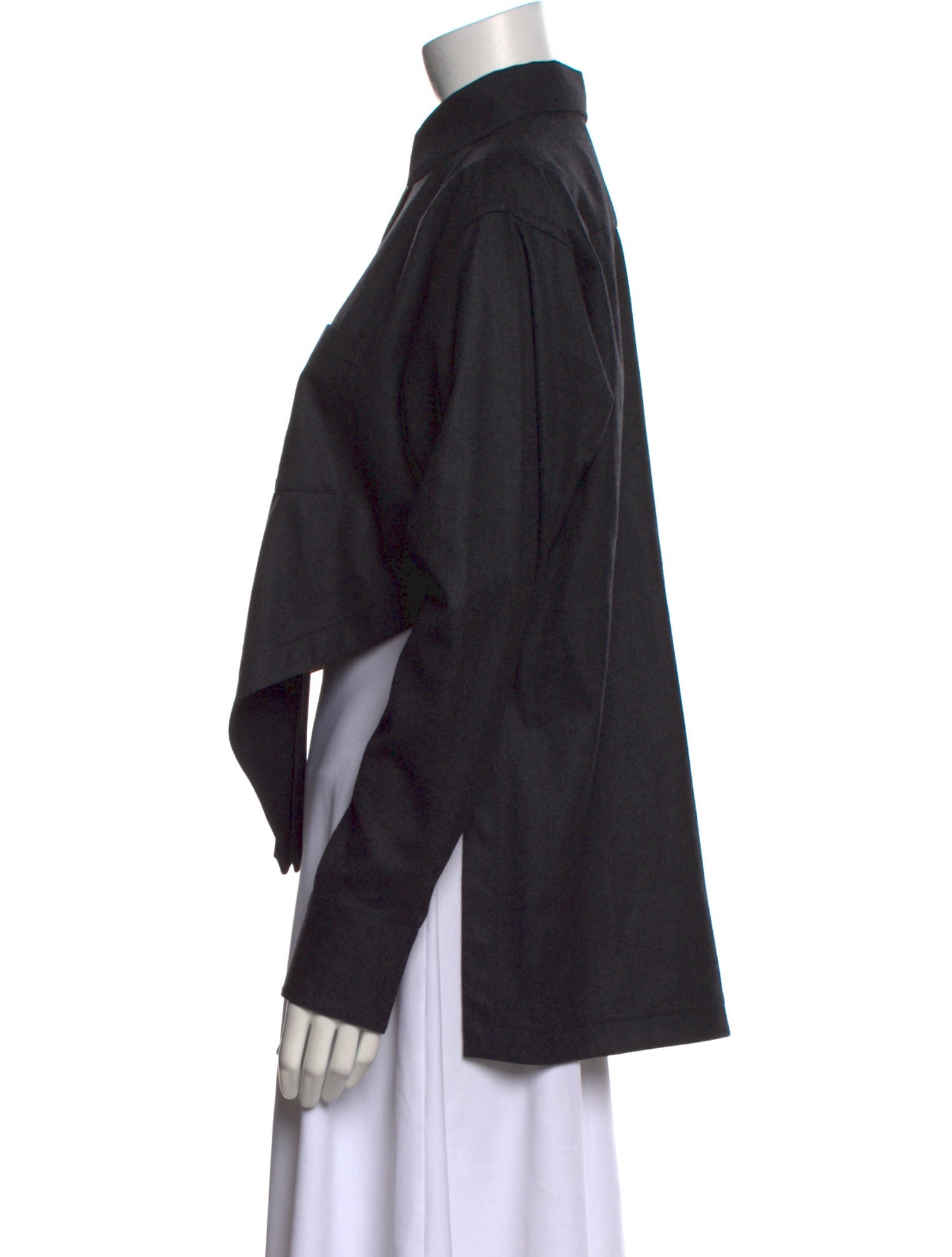 Celine Wool Long Sleeve Button-Up Top