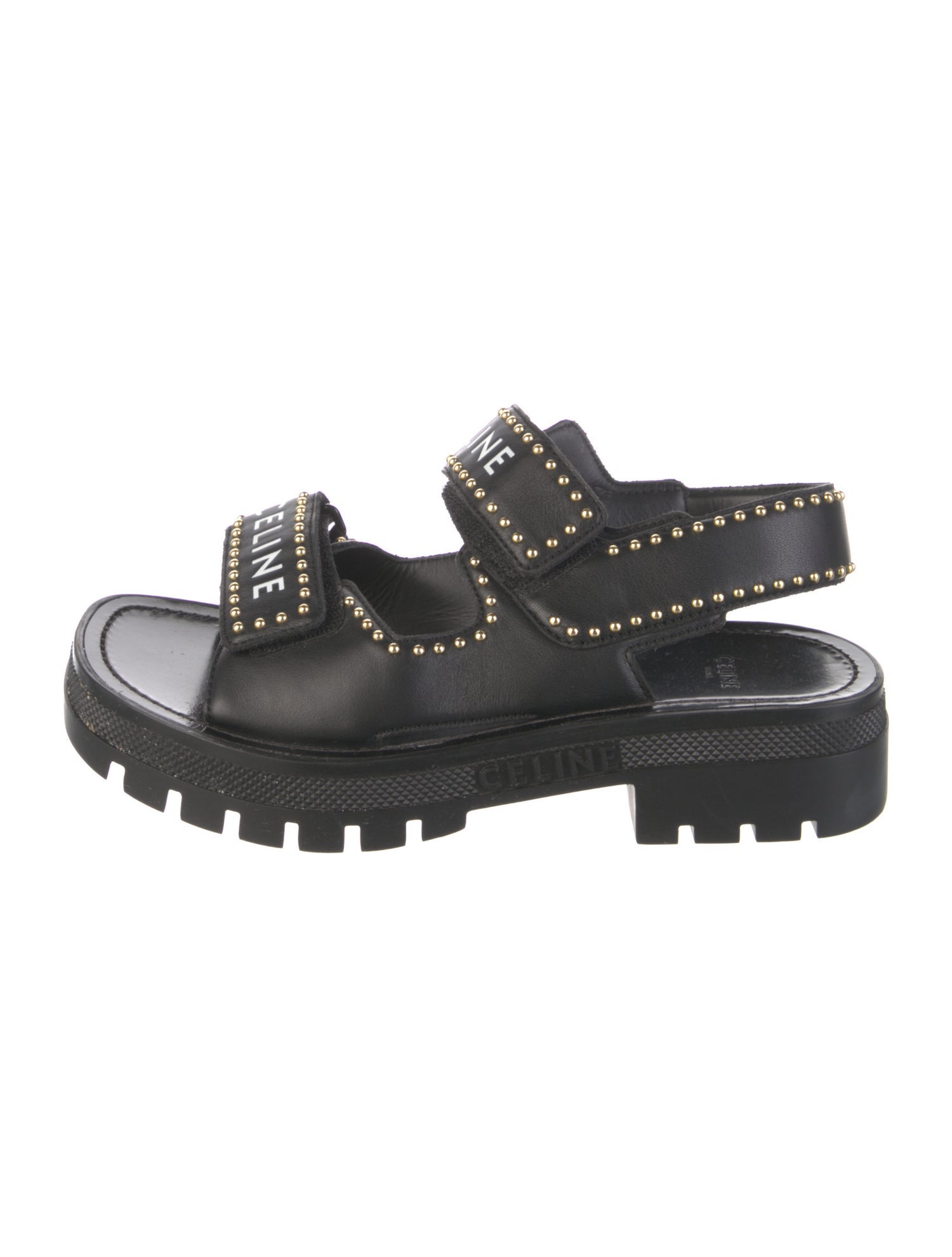 Celine Leather Printed Sandals