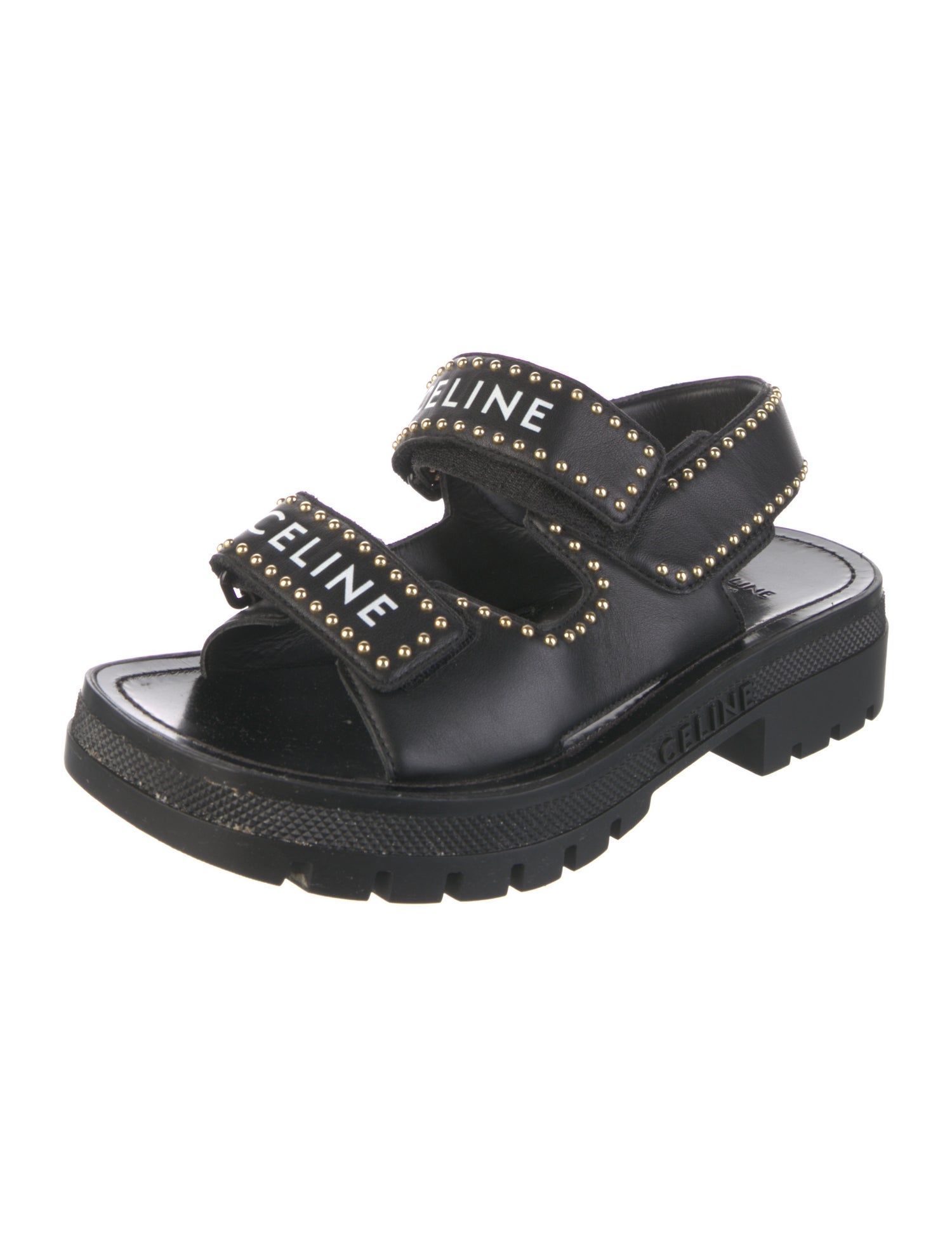 Celine Leather Printed Sandals