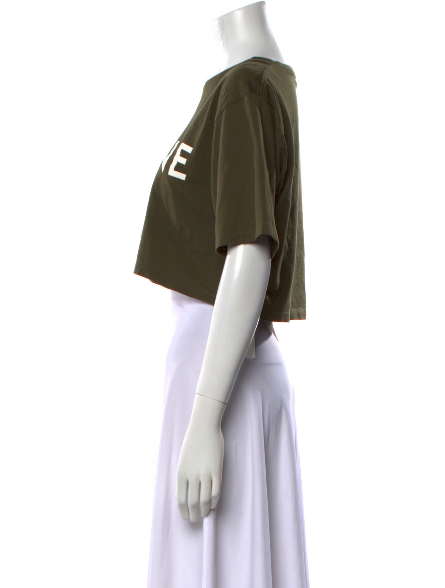 Celine Graphic Print Crew Neck Crop Top