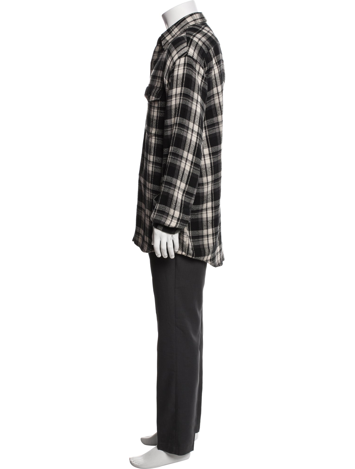 Celine Plaid Print Long Sleeve Shirt