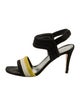 Celine Suede Colorblock Pattern Slingback Sandals