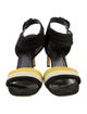 Celine Suede Colorblock Pattern Slingback Sandals