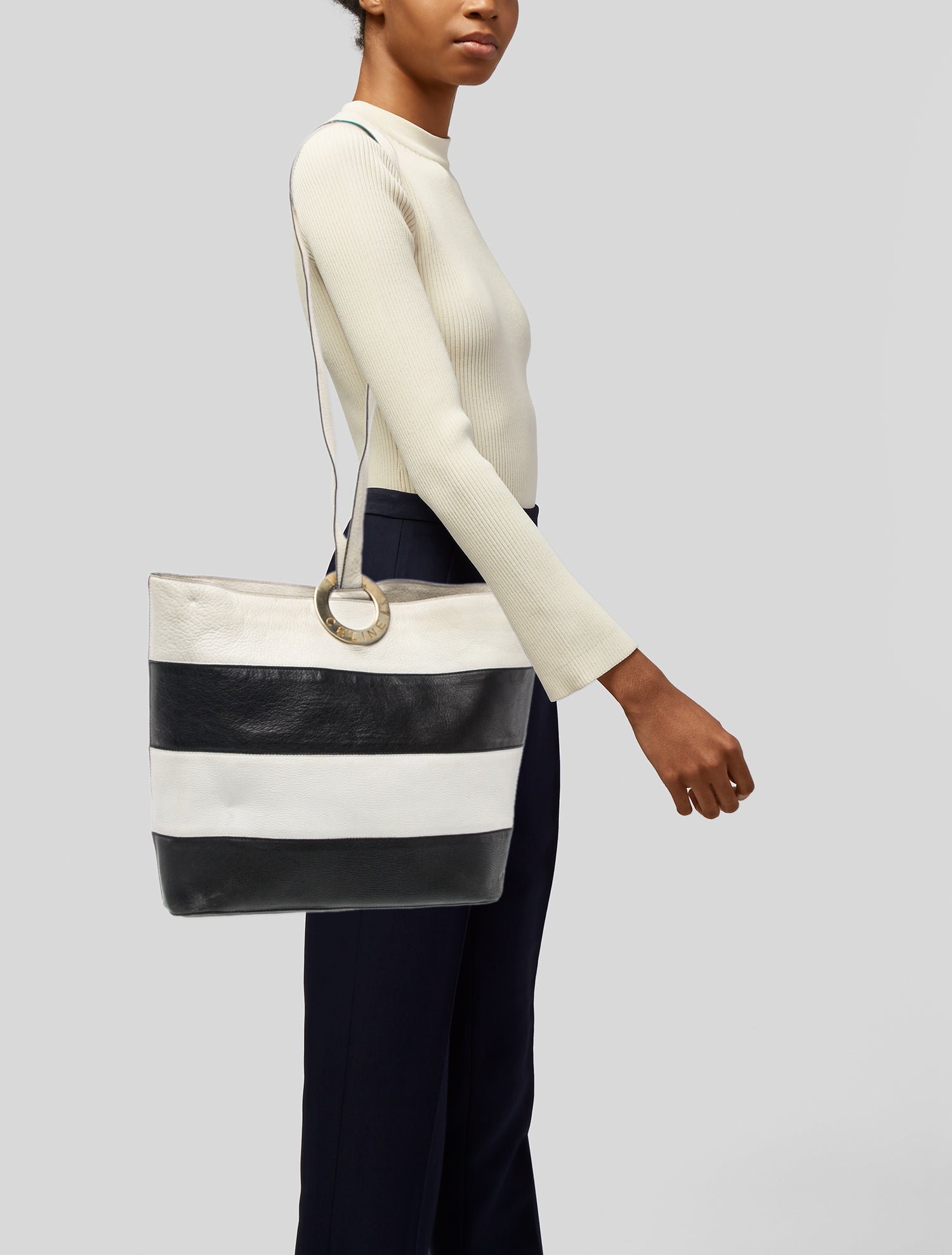 Celine Leather Bucket Bag Large Vintage