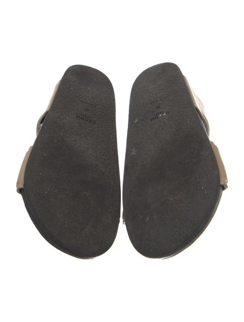 Celine Patent Leather Colorblock Pattern Slides