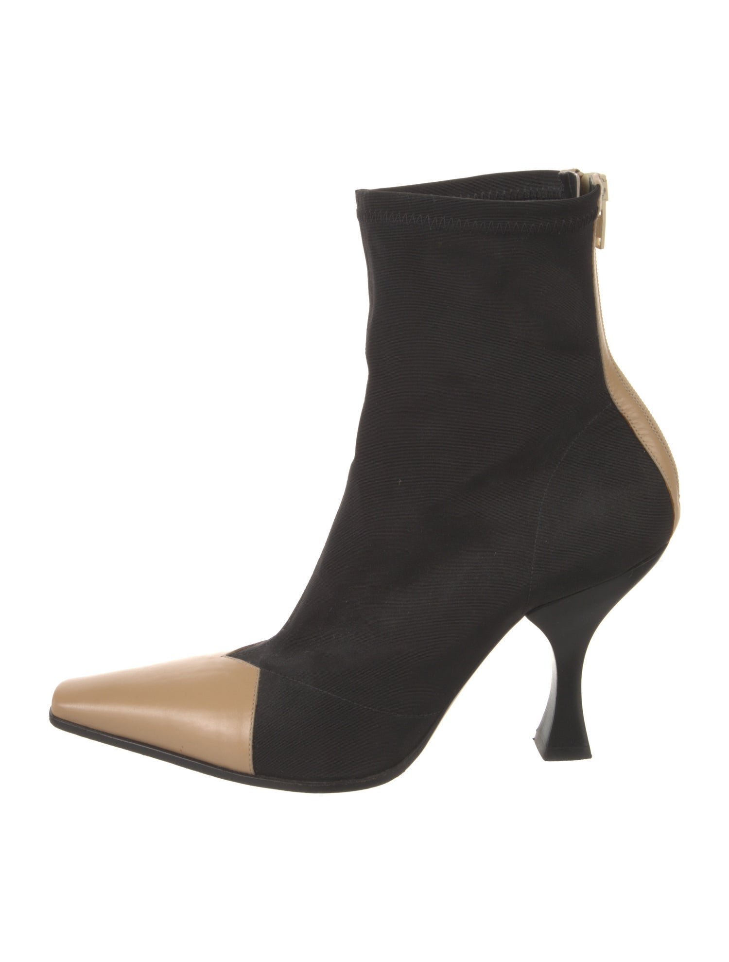 Celine Leather Colorblock Pattern Sock Boots