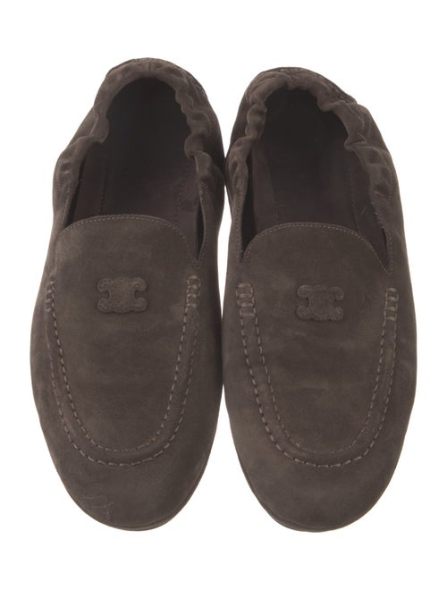 Celine Suede Ruffle Embellishment Loafers