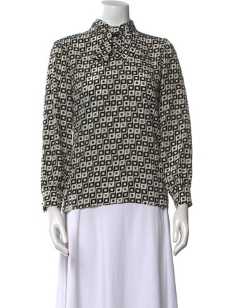 Celine Lavaliere Triomphe Long Sleeve Silk Blouse