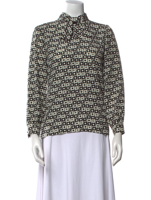 Celine Lavaliere Triomphe Long Sleeve Silk Blouse