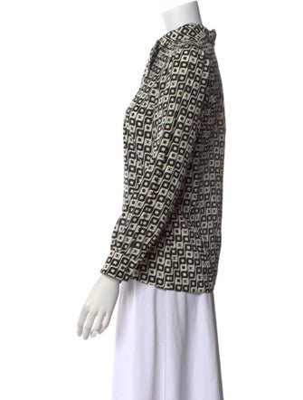 Celine Lavaliere Triomphe Long Sleeve Silk Blouse